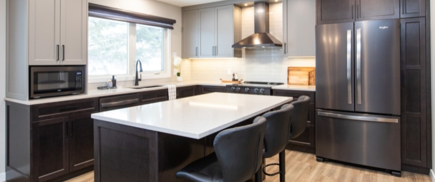 A beautiful kitchen renovation that is equally functional, part of a home renovation in Winnipeg, completed earlier this year