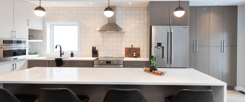 Modern kitchen with sleek design.